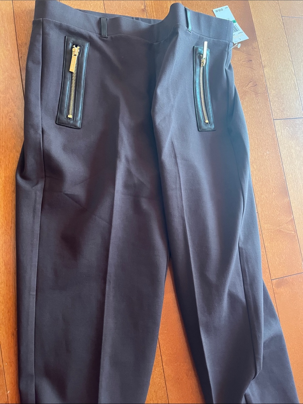 Michael Kors Women Chocolate  Dress Pants with Zip Pocket Detail